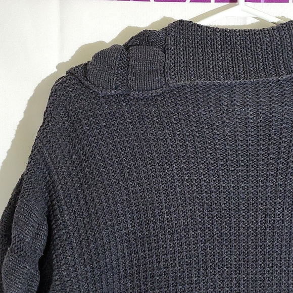 Heather B Dary Grey Knit T-Shirt Long Cardigan/Sweater - Size Petite Medium - Picture 9 of 11
